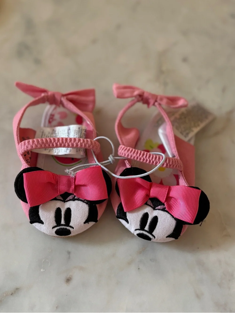 Disney Minnie Mouse Baby Shoes Pink Bow Ears Disney Store Exclusive 12-18M